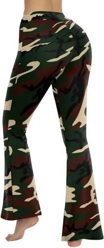Vista 2 de Sweet Hearts Pantalones de yoga acampanados para mujer, leggings de cintura alta, corte de bota, pantalones casuales elásticos de pierna ancha