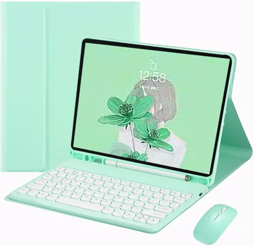 Vista 16 de Funda para teclado Galaxy Tab S6 Lite de 10.4 pulgadas 2024/2022/2020 con mouse Bluetooth, teclado magnético desmontable a color, teclado Bluetooth