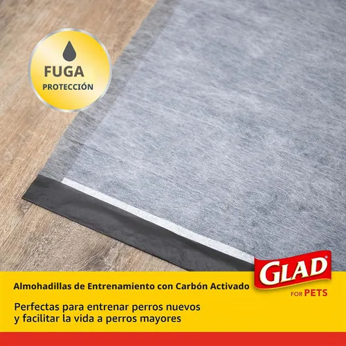 Vista 2 de Glad Almohadillas para cachorros de carbón negro para mascotas, almohadillas desechables súper absorbentes para orina de perro, almohadillas