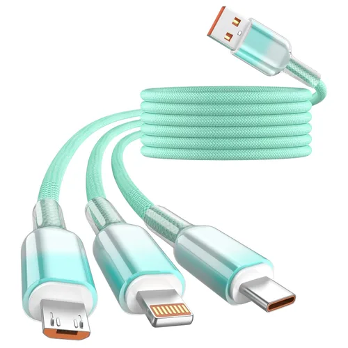 Vista 32 de Cable de carga 4 en 1 de 240 W máximo, cable USB C de carga rápida con chip E-Mark, cable USB A/C a C/Lightning, cable de carga múltiple para iPhone