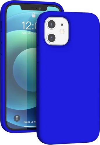 Vista 35 de Funda de silicona líquida compatible con iPhone 12 Pro Max 6.7 pulgadas, funda de gel de protección completa con forro de microfibra, funda