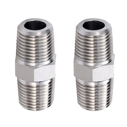 Vista 8 de Boquilla hexagonal NPT macho de 1 pulgada a macho de 1 pulgada, accesorios de tubería roscados de acero inoxidable 304 (paquete de 2)