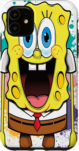 Vista 8 de Funda para iPhone 17 de Bob Esponja con salpicaduras de pintura