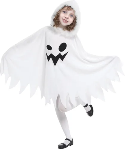 Vista 2 de Jimall - Disfraces de Halloween para niñas y fantasmas, Blanco