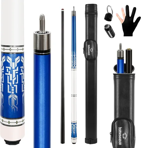 Vista 12 de HomeSeason Fiberglass Pool Cue 58" Professional Pool Stick 12.7mm 4-Layer Tip Low Deflection Cue Stick, 3 * 8/8Joint Pin, Ultra-Smooth, Billiard Cue