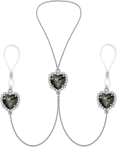 Vista 7 de Faux Body Piercing Jewelry Heart Non Piercing Nipple Chain 10