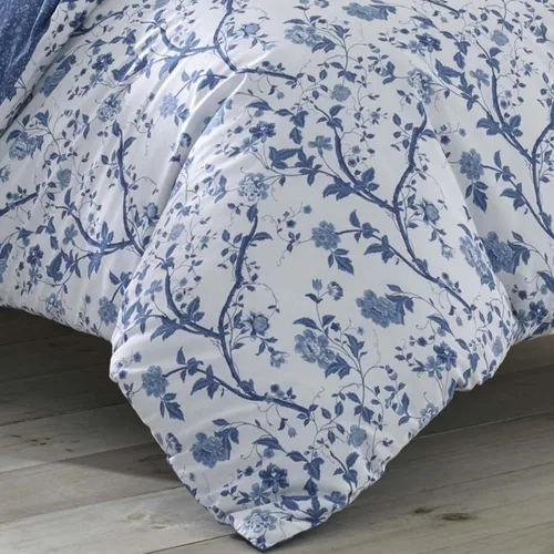 Vista 9 de Laura Ashley Home - Juego de funda de edredón Twin, ropa de cama de algodón reversible con fundas de almohada a juego, elegante decoración del hogar