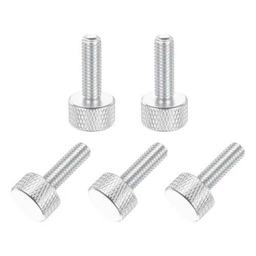Vista 13 de MECCANIXITY 5 piezas M6x14mm Tornillos de pulgar estriado de cabeza plana, pernos de rosca completa de aleación de aluminio sólido para carcasas