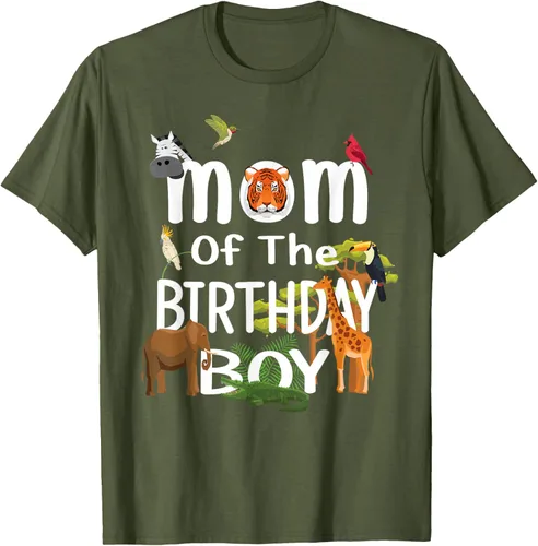 Vista 52 de Camiseta de fiesta de animales con temática de zoológico para niño de cumpleaños, Negro