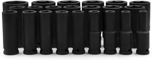 Vista 6 de Genius Tools Juego de dados de impacto profundo Dr. SAE de 22 piezas de 1/2" DI-422S