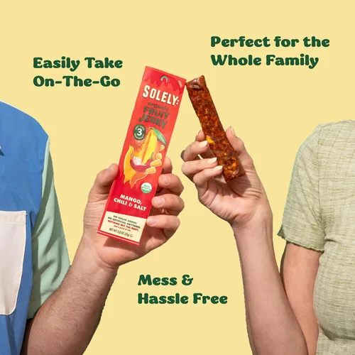 Vista 5 de Solely - Charqui de frutas orgánicas Un ingrediente Vegano Sin OGM Sin gluten Sin agregado de azúcar