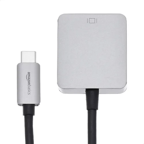 Vista 2 de Amazon Basics Adaptador USB 3.1 tipo C a VGA de aluminio, gris, 1.65 x 1.38 x 0.63 pulgadas