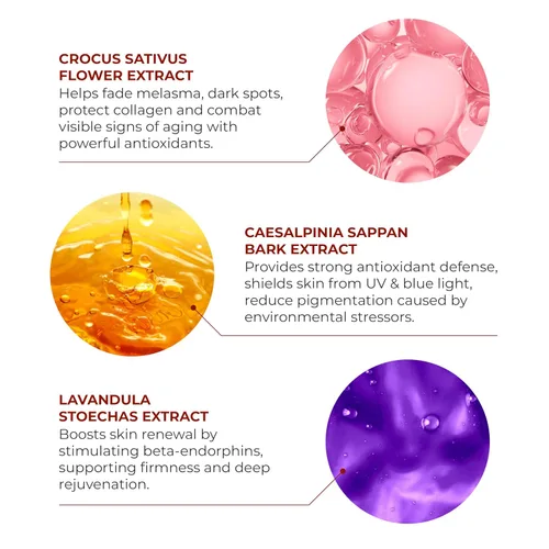 Vista 7 de ABERA Suero de azafrán renovador, tratamiento de melasma de alta potencia para cara y cuerpo, removedor de manchas oscuras para la edad, pecas