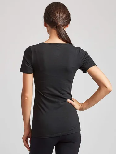 Vista 4 de Kalon - Paquete de 4 camisetas interiores con cuello en V para mujer 4PK Negro