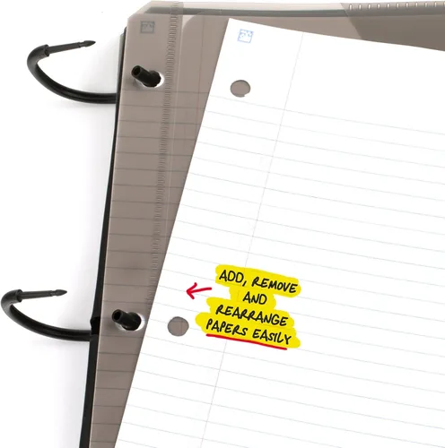 Vista 4 de Five Star Flex - Cuaderno recargable + aplicación de estudio, papel rayado universitario y carpeta de anillos TechLock de 1-1/2 pulgadas