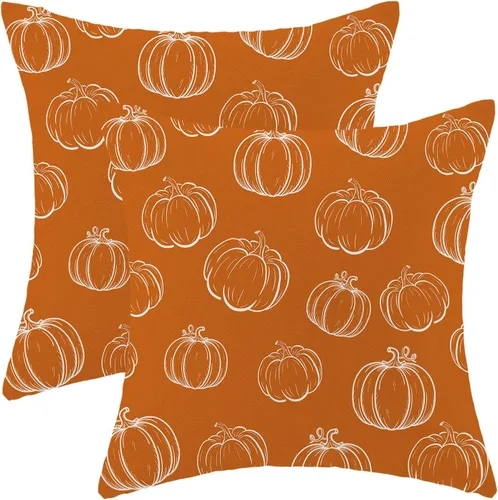 Vista 30 de Juego de 2 fundas de almohada de Halloween de 16 x 16 pulgadas, fundas de almohada de murciélagos negros y crema, fundas de cojín decorativas