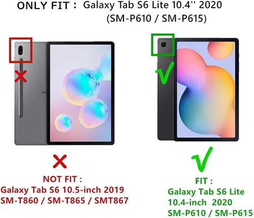 Vista 3 de Funda de Teclado Táctil para Galaxy Tab S6 Lite 10.4 pulgadas 2024/2022/2020 Funda de Teclado con Touchpad Teclado Desmontable Teclas Redondas
