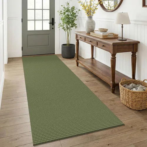Vista 39 de KOZYFLY - Tapete para puerta de interior, lavable, pequeña, antideslizante, con respaldo de goma, felpudo de algodón para el hogar, color negro