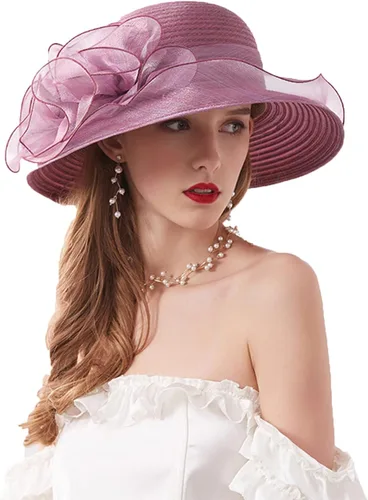 Vista 35 de seven wolves Sombrero de sombrero de iglesia Derby para mujer, sombrero de ala ancha para el sol beige B