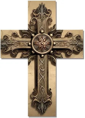 Vista 11 de Imahoocool Decoración de pared de cruz de fe cristiana, Crucifijo de Jesús Dios, Cruz de madera, letrero de pared cristianismo fe colgante de madera