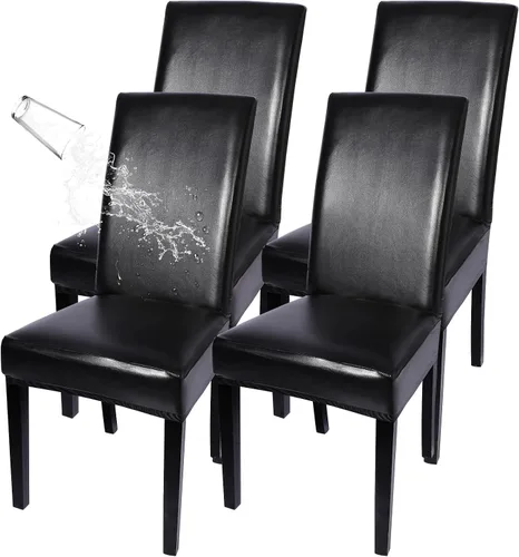 Vista 22 de SearchI Juego de 4 fundas impermeables para sillas de comedor, fundas elásticas para sillas Parsons extraíbles, lavables, fundas protectoras