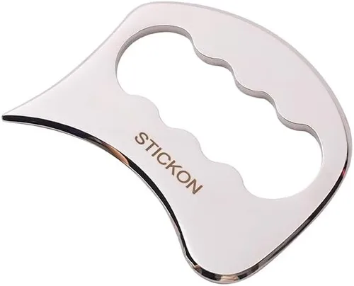 Vista 2 de STICKON Herramienta de masaje de raspado Gua Sha de acero inoxidable Herramientas IASTM gran herramienta de movilización de tejidos blandos
