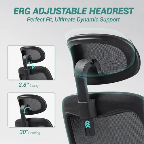 Vista 5 de Silla de Oficina Grande y Alta de 750 LBS, Silla Ejecutiva de Servicio Pesado con Brazos 4D, Silla Ergonómica de Escritorio para Computadora