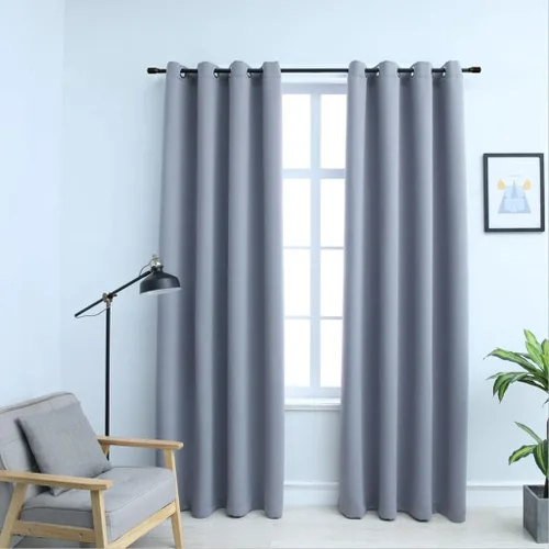 Vista 22 de Cortinas opacas con anillos 2 piezas, aislamiento térmico sólido con ojales, cortinas de ventana de reducción de ruido, cortinas de oscurecimiento