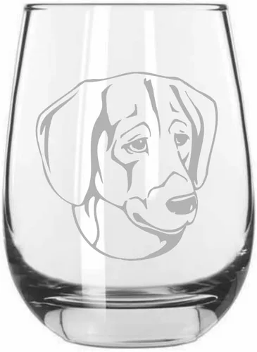 Vista 288 de Shar Pei (chino) - Vaso de vino sin tallo grabado para perro, 15.25 onzas