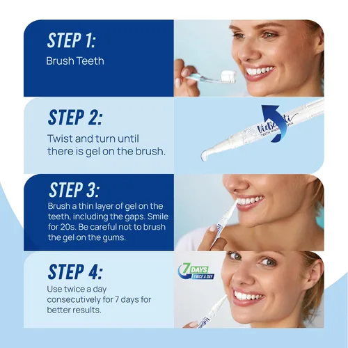 Vista 8 de VieBeauti Paquete de blanqueamiento dental - 3 bolígrafos blanqueadores y kit de blanqueamiento LED con gel remineralizante - Blanqueamiento dental