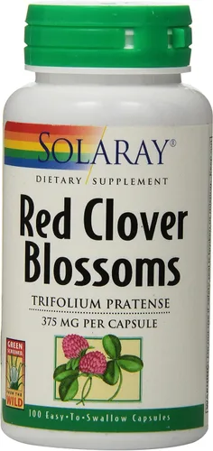 Vista 3 de Solaray Flor de trébol rojo, tapa vegetal (Btl-plástico) 375mg 100ct