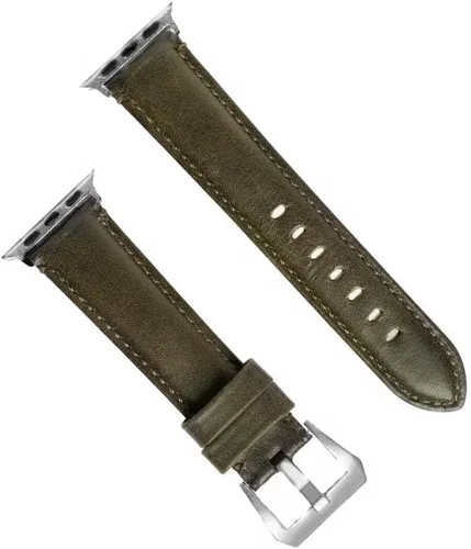 Vista 21 de Bullstrap Correa de reloj de cuero italiano de grano completo para hombre compatible con Apple Watch Series 1-8