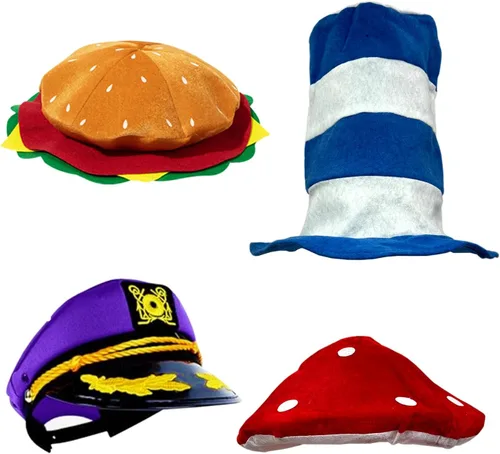 Vista 4 de 12 sombreros divertidos surtidos para fiesta loca para adultos y adolescentes, accesorios de cabina de fotos, accesorios de disfraces