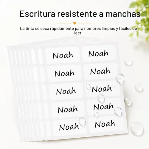 Vista 7 de Etiquetas de ropa para niños multiusos sin planchar, etiquetas de tela autoadhesivas para campamento, escuela, guardería, cuidado de enfermería