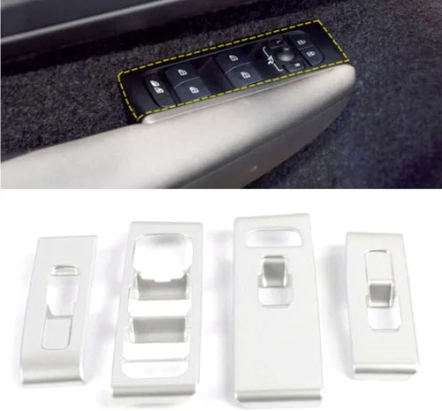 Vista 2 de FSFY Auto 4 piezas de interruptor de ventana de puerta para Volvo XC40 2018-2020, plateado mate