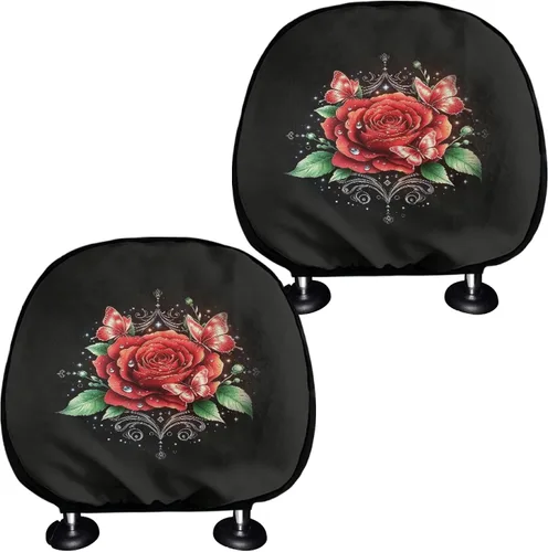 Vista 33 de Funda universal para reposacabezas de auto con estampado de vaca azteca, girasol, 2 piezas, funda universal para reposacabezas de asiento