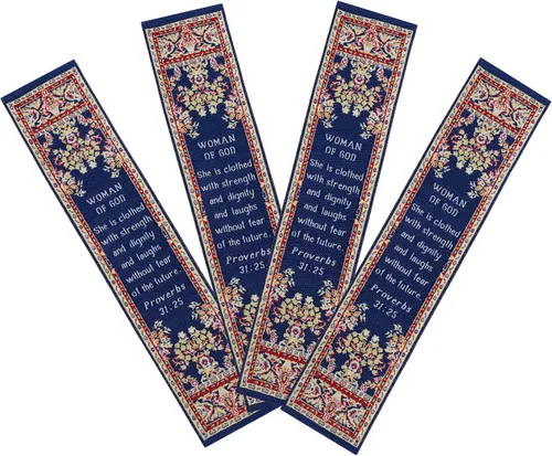 Vista 12 de Armor of God, paquete a granel de 4 marcadores de versículos de la Biblia de tela tejida, marcadores religiosos suaves y flexibles para novelas