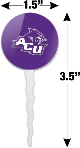 Vista 6 de GRAPHICS & MORE Abilene Christian Primary Logo Cupcake Picks Toppers Decoración Set de 6