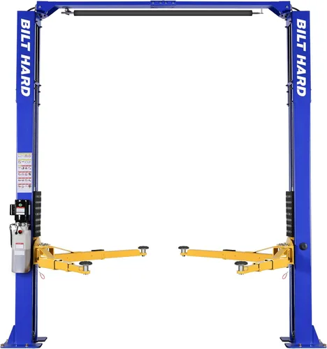 Vista 11 de BILT HARD Elevador de coche de 2 postes de 11000 libras, elevador automático de piso libre con motor de 220V 3HP y liberación de doble bloqueo