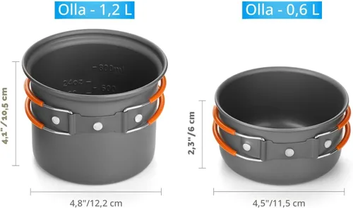 Vista 3 de Odoland Kit de utensilios de cocina para camping, juego de tenedores