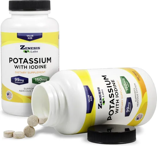 Vista 7 de Suplemento de apoyo con gluconato de potasio con yodo Kelp, de 250 comprimidos, 0,003 oz por tableta con 0,000005 oz de yodo, para la presión