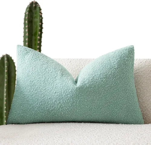 Vista 86 de Foindtower Fundas de almohada decorativas con textura de boucle, fundas de almohada sólidas, neutrales, suaves y acogedoras para silla, sofá