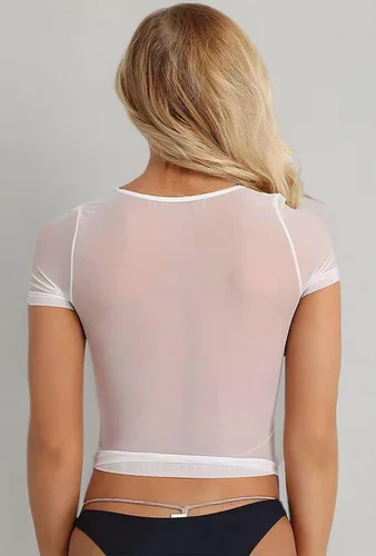 Vista 4 de Ypser Camiseta corta de malla de malla de manga larga para mujer