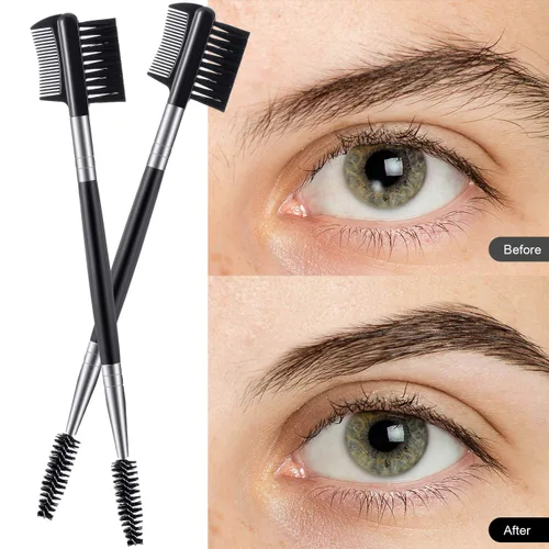 Vista 4 de Patelai - 3 cepillos para cejas, separador de peine de pestañas, 3 moldeadores de pestañas de cabeza y cepillo de cejas, peine doble, herramienta