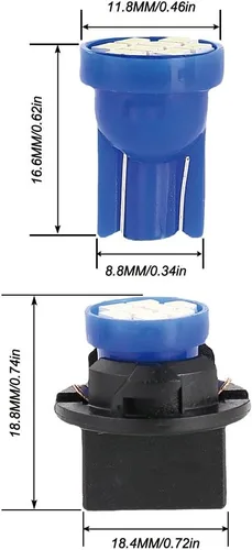Vista 4 de T10 194 168 Dash Instrument - Bombillas LED blancas de panel brillante, 10 unidades/juego (azul)