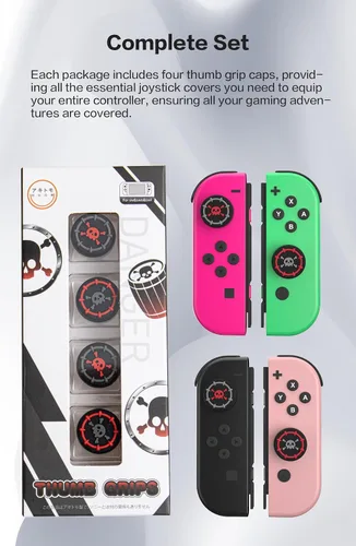 Vista 8 de Tapas de palanca de mando para interruptor, bonitos agarres de pulgar para Nintendo Switch, funda de silicona suave compatible con Nintendo