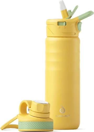 Vista 29 de IDEUS Botella de agua aislada de 12 onzas, botella de agua aislada de acero inoxidable para la escuela, botellas aisladas con pajitas a prueba