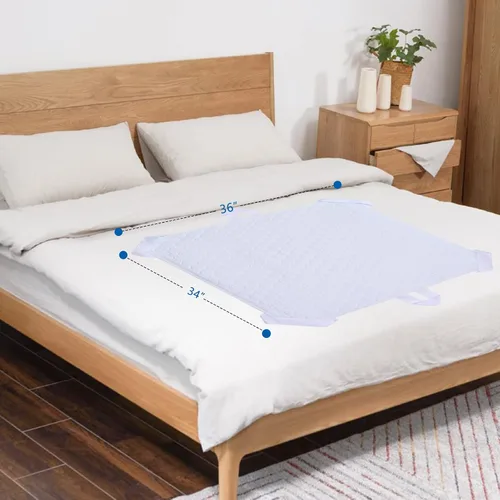 Vista 5 de ECONAZOLE Almohadillas de cama para posicionamiento de incontinencia, protector de colchón lavable con 6 asas, almohadillas impermeables