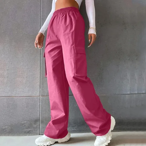Vista 4 de HJYUZP Joggers for Women Women's Belt Less High Waisted Wide Leg Trousers Straight Leg Relaxed Trousers Pants for Women