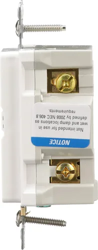Vista 3 de Eaton GFCI - Receptáculo dúplex resistente a manipulaciones 15A -125V con placa de pared de tamaño estándar, color blanco